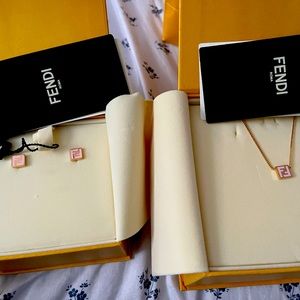 Fendi Pink Necklace Fendi Pink Earrings Fendi x Versace FENDACE Limited Edition